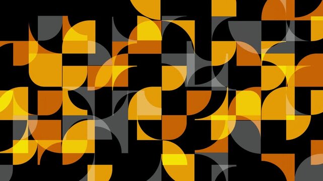 Geometric Pattern with Orange and Grey Semi-circles 4K