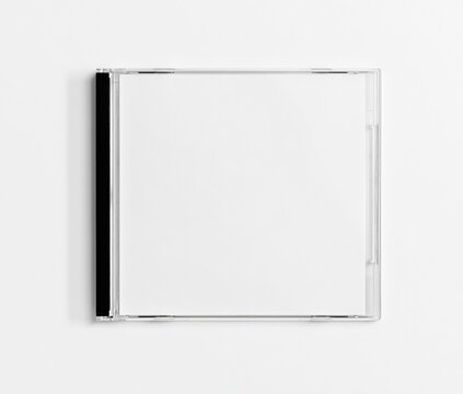 blank white cd case isolated on white background