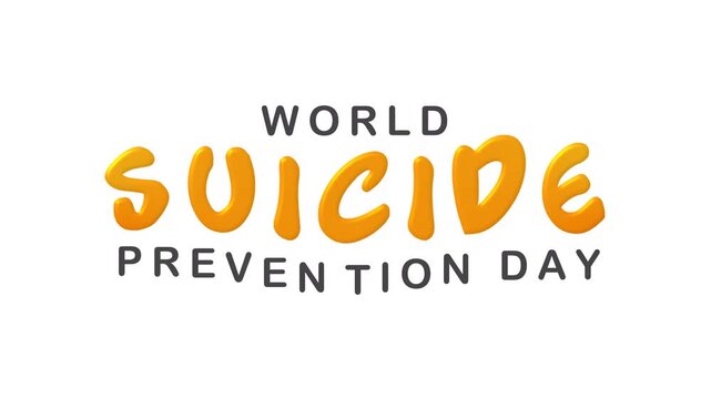 World suicide prevention day text animation. Ideal for social media posts, presentations, websites, and videos.