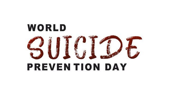 World suicide prevention day text animation. Perfect for advocacy campaigns, educational materials, and social media posts.