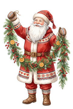 Santa Holding Cedar Garland.svg