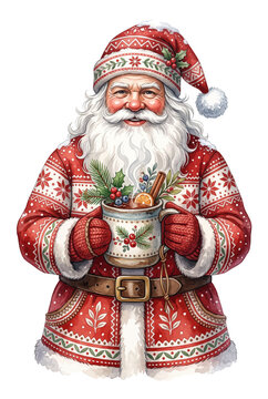 Santa Sipping Herbal Winter Tea.svg