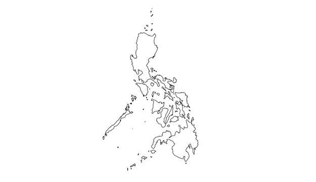  Philippines map outline with island geography for infographic and travel design.