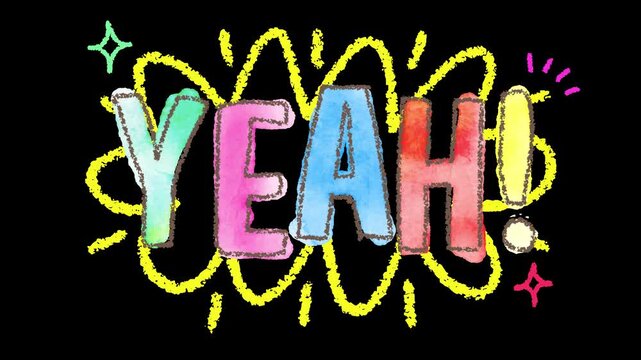 YEAH Hand Drawn Watercolor Text Animation