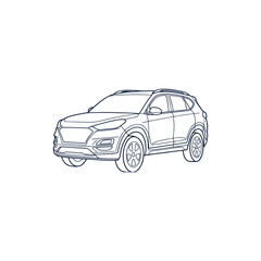 Fototapeta premium SUV car line art illustration