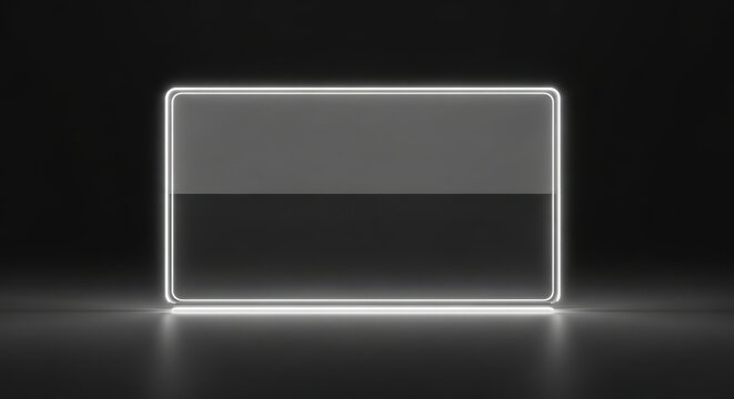 Glowing rectangle with two tone surface for advertising