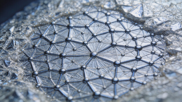 Protein Crystal Diffraction Lattice Texture Macro Close-Up, Natural Material Background Pattern