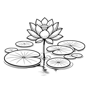 Lotus Flower on Calm Pond