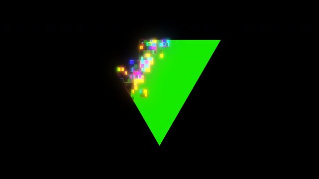 Logo reveal featuring a green screen and pixel scan effect animation. You can replace this triangle green screen area with a logo, photo, or anything else you like.