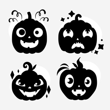 Cute Halloween Pumpkin Character Icons