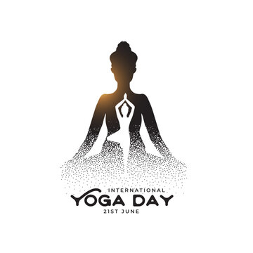 International Yoga Day Meditation Silhouette