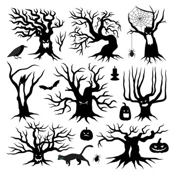 Halloween Spooky Tree Silhouette Collection