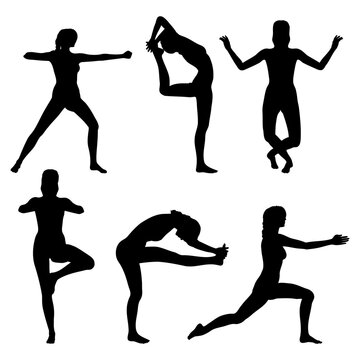 Yoga Pose Silhouette Collection