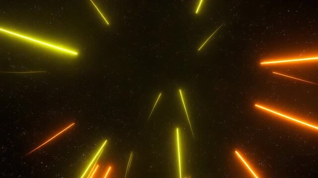 Cosmic Hyperspace Travel with Glowing Light Streaks 4K Generative AI