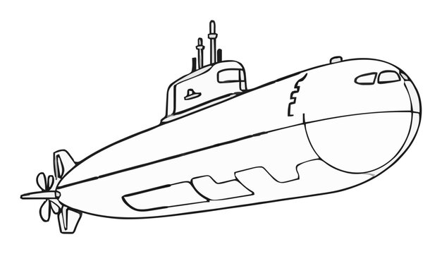 Submarine continuous line art vector icon isolated o.... Generative AI