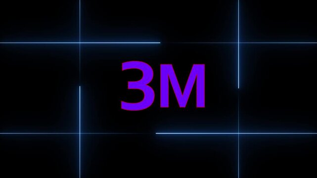 3m followers celebration number counter 3 million subscribers motion graphic background.