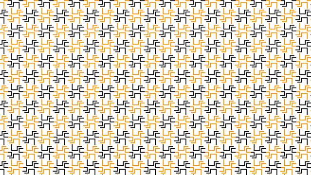 Seamless Geometric Pattern with Abstract Arabic Calligraphy Style Monograms in Yellow and Grey on White Background