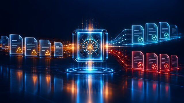 Smart Digital Processor Automatically Sorting and Filtering Electronic Documents for Compliance