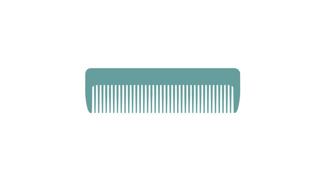 Simple teal hair comb flat vector illustration representing daily personal grooming and hair care accessory.