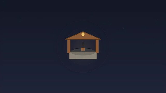 Magical wishing well ceremony with falling gold coin splashing into water ripple and sparkle under starry night sky