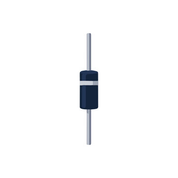 Three Pin Transistor Semiconductor Flat Vector Illustration