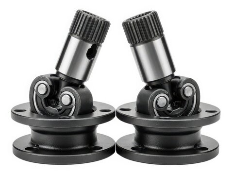 Pair of universal joints for vehicle drivetrain
