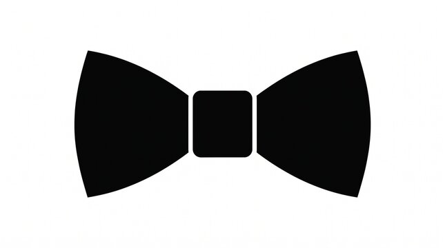 Black silhouette icon of a formal necktie bowtie with bow tie icon
