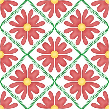 seamless floral pattern , red flowers