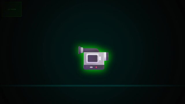 Retro video camera recording indicator animation