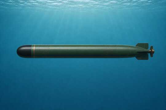 Neutral buoyancy underwater torpedo depth control illustration