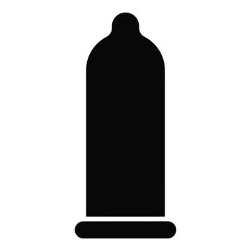 Condom Icon Silhouette for Safe Sex and Protection