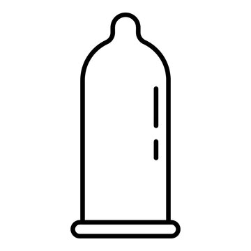 Condom Icon Isolated on White Background Flat Line