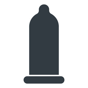 Condom Icon Simple Flat Symbol for Safe Sex Health
