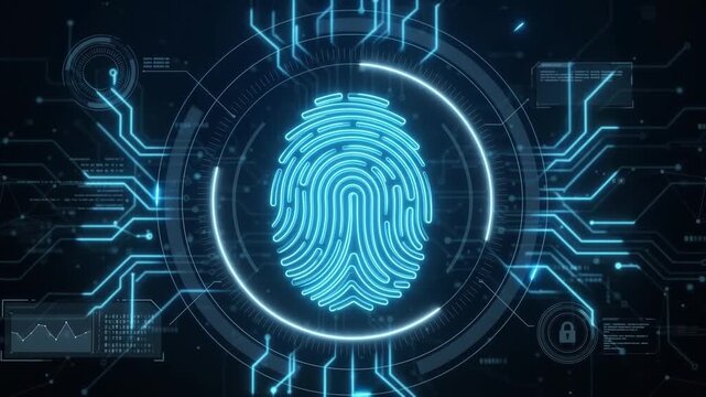 Digital Fingerprint Biometric Authentication for Cybersecurity, Identity Verification and Secure Data Access