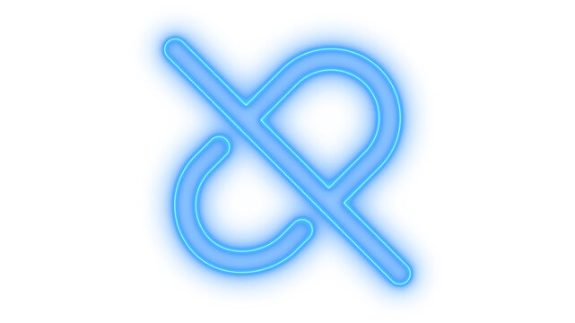 Glowing neon unlink or broken connection icon isolated on transparent background. Disconnect symbol. Web offline sign. Chain link error. Network block.