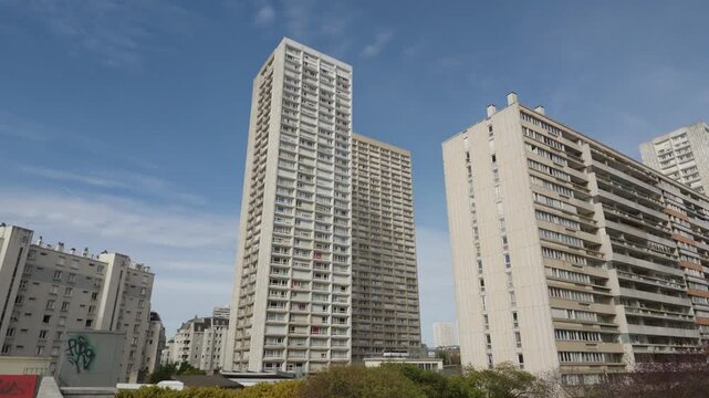 Olympiades district showcasing residential high rise architecture and urban living in Paris, France