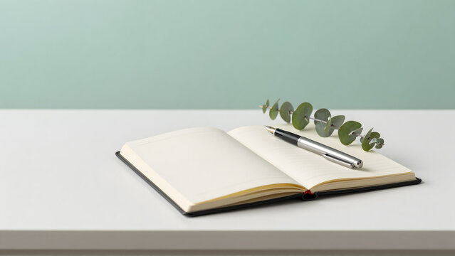 Notebook with Eucalyptus for Journaling and Wellness