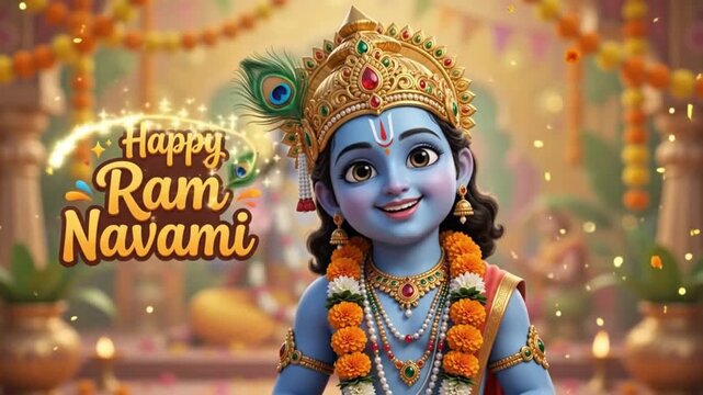 Ram Navami Hindu Festival Lord Rama Celebration Indian Tradition HD 4k