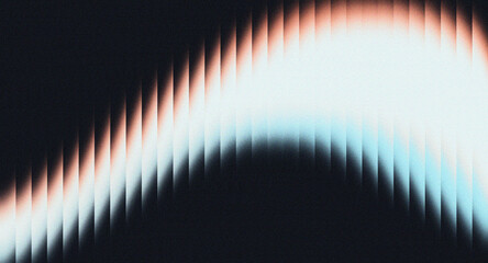 Fototapeta premium Abstract futuristic light composition featuring a glowing curved arch, vertical geometric lines, and contrasting orange, white, blue, and black tones for technology