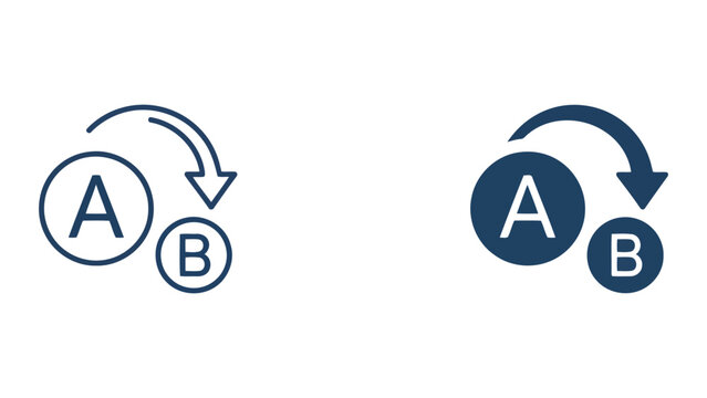 Ab testing or comparison icon in outline and solid vector design styles