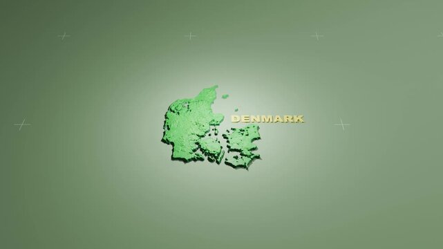 Detailed 3D Terrain and Elevation Map of Denmark