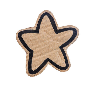 cardboard star isolated on transparent background