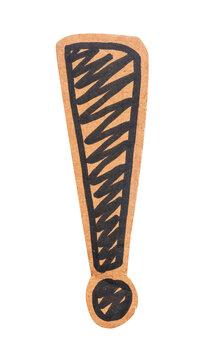 exclamation mark made of old cardboard
