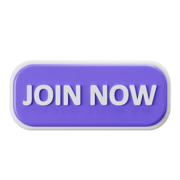 3D Join Now Button Purple Minimalist UI Design