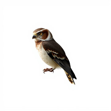 Burung Hantu Isolated On Solid Pure White Background Rim Edges