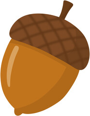 Simple Brown Acorn Autumn Illustration © IKKI