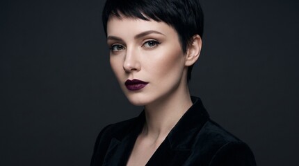 Fototapeta premium Woman with pixie cut.