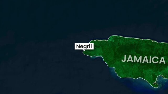 Animated map of jamaica showing negril location footage