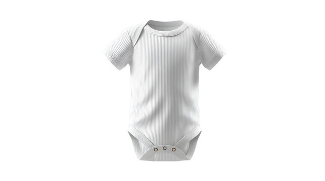A blank white baby onesie bodysuit on a white background
