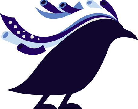 blue bird on a white background